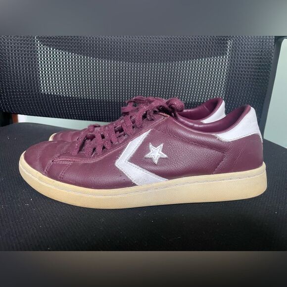 Converse Maroon Pro Leather Low Profile Low Top Sneaker W 7.5 - Picture 1 of 8